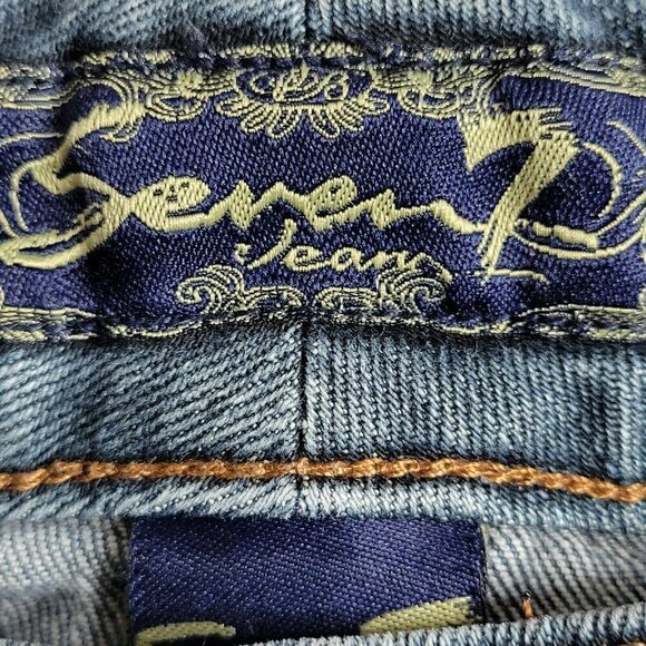 Seven7 Skinny Jeans Size 30 30X28 Blue Lightly Distressed Stretch Denim - Picture 4 of 11